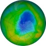 Antarctic ozone map for 2025-11-23